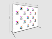 заказать печать Пресс волл 200х300 см. (конструкция + баннер с печатью 720 dpi)